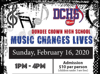 Dundee-Crown to Host Music Changes Lives on February 16