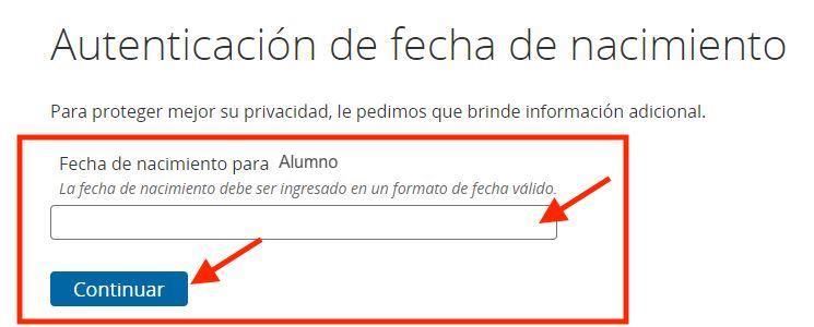 Autenticación de fecha de nacimiento